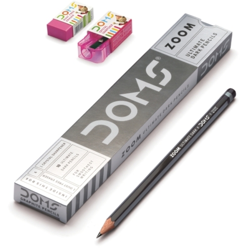 Doms Zoom 3B Kurşun Kalem Seti (Silgi ve Kalemtraş Hediyeli) - 1