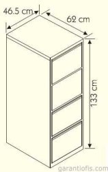 Dört Çekmeceli Çif Renk Metal Kartoteks Askılı Dosya Dolabı - 2