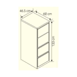 Dört Çekmeceli Metal Kartoteks Askılı Dosya Dolabı Gri - 6