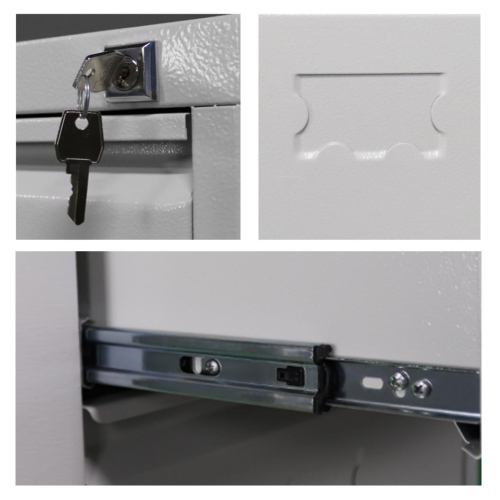 Dört Çekmeceli Metal Kartoteks Askılı Dosya Dolabı Gri - 8