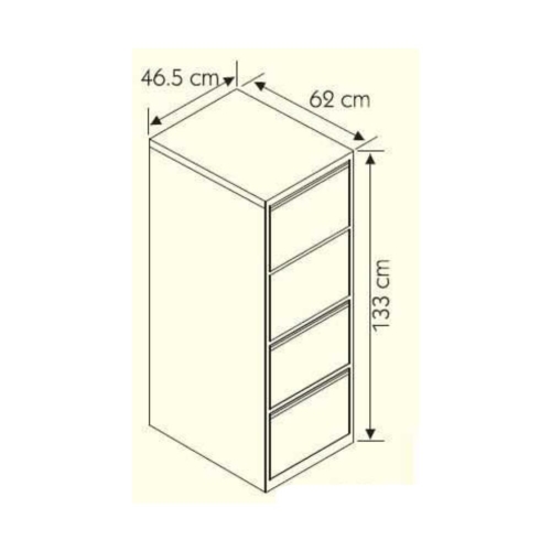 Dört Çekmeceli Metal Kartoteks Askılı Dosya Dolabı Gri - 6