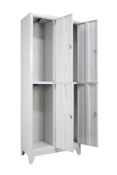 Metal Dört Yarım Boy Kapılı Soyunma Dolabı Açık Gri  - 2