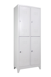 Metal Dört Yarım Boy Kapılı Soyunma Dolabı Açık Gri  - 1
