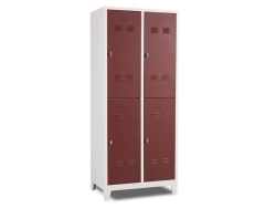 Metal Dört Kapılı Soyunma Dolabı Kahverenk Gri (Yarım Boy Kapılı)