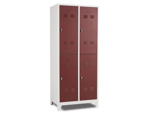 Metal Dört Kapılı Soyunma Dolabı Kahverenk Gri (Yarım Boy Kapılı) - 1