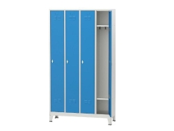 Metal Dört Tam Boy Kapılı Ekonomik Soyunma Dolabı Mavi Gri Renk 