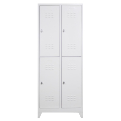 Metal Dört Yarım Boy Kapılı Ekonomik Soyunma Dolabı Açık Gri - 2