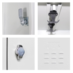 Metal Dört Yarım Boy Kapılı Ekonomik Soyunma Dolabı Açık Gri - 4