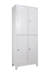 Metal Dört Yarım Boy Kapılı Ekonomik Soyunma Dolabı Açık Gri