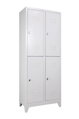 Metal Dört Yarım Boy Kapılı Ekonomik Soyunma Dolabı Açık Gri - 1