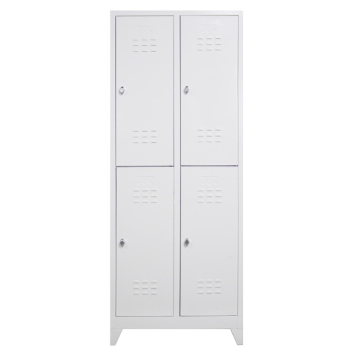 Metal Dört Yarım Boy Kapılı Ekonomik Soyunma Dolabı Açık Gri - 2
