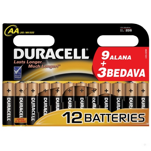 Duracell Alkalin AA Kalem Pil 12 li Paket - 1