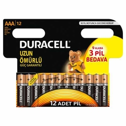 Duracell Alkalin AAA İnce Kalem Pil 12 li Paket - Thumbnail
