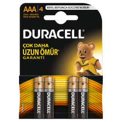 Duracell Alkalin AAA İnce Kalem Pil 4 lü Paket