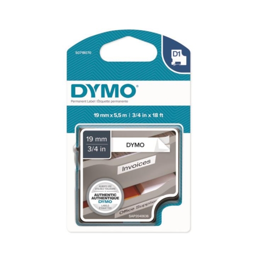 DYMO 16960 Siyah/Beyaz Yüksek Performans PermanentPoly (19 mm x 5,5 mt) - 1