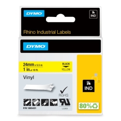 DYMO 1805431 RhinoPRO Renkli Vinil Şerit 24 mmx5.5m Sarı/Siyah