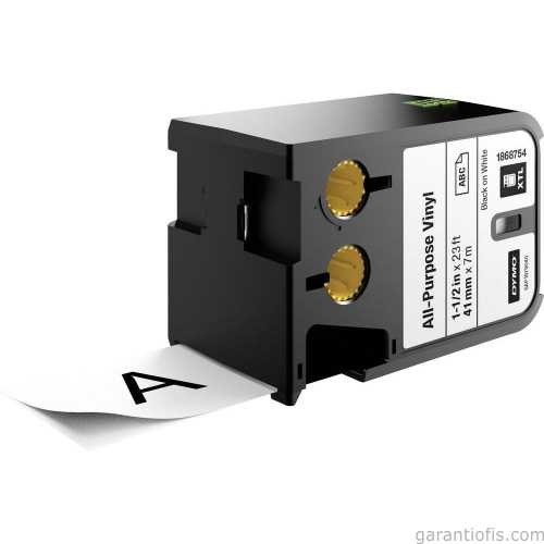 DYMO 1868754 XTL 41mm x 7metre Beyaz/Siyah Vinil Etiket - 1