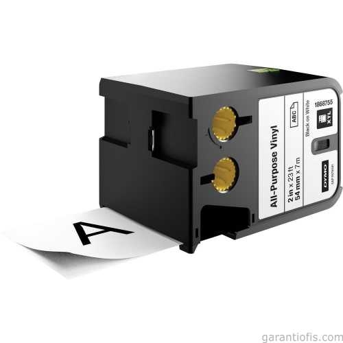 DYMO 1868755 XTL 54mm x 7metre Beyaz/Siyah Vinil Etiket - 1