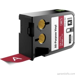 DYMO 1868763 XTL 24mm x 7metre Kırmızı/Beyaz Vinil Etiket