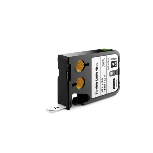 DYMO 1868806 XTL 12mm x 5,5metre Beyaz/Siyah Esnek Naylon Kablo Etiketi - 1