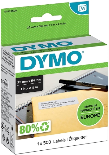 DYMO 25x54mm Çok Amaçlı LW Adres/Barkod Etiketi (11352) - 1