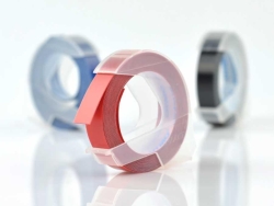 DYMO 3D Kabartma Şerit 9mm x 3mt (Siyah/Mavi/Kırmızı 3 lü Paket) - 2