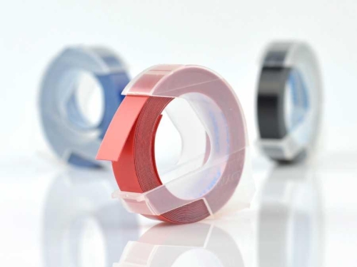 DYMO 3D Kabartma Şerit 9mm x 3mt (Siyah/Mavi/Kırmızı 3 lü Paket) - 2