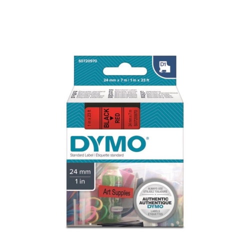 DYMO D1 Kırmızı/Siyah Yedek Şerit 24mm x 7mt (53717) - 1