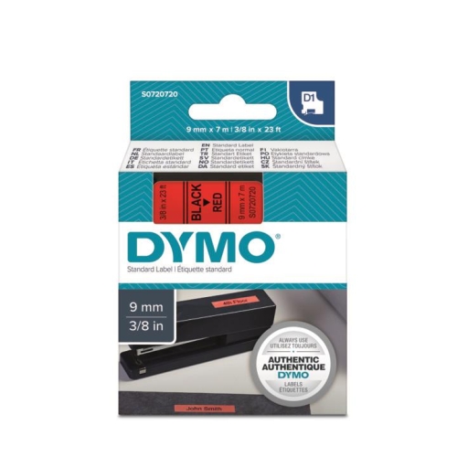 DYMO D1 Kırmızı/Siyah Yedek Şerit 9mm x 7mt (40917) - 1