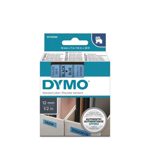 DYMO D1 Mavi/Siyah Yedek Şerit 12mm x 7mt (45016) - 1