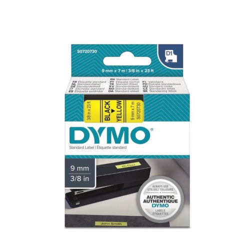 DYMO D1 Sarı/Siyah Yedek Şerit 9mm x 7mt (40918) - 1