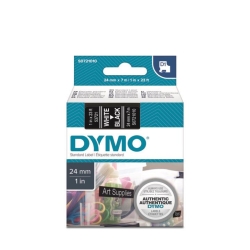 DYMO D1 Siyah/Beyaz Yedek Şerit 24mm x 7mt (53721)