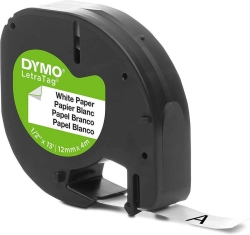 DYMO LetraTag Beyaz Kağıt Şerit 59421 (12mm x 4 metre)