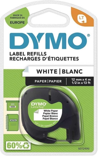 DYMO LetraTag Beyaz Kağıt Şerit 59421 (12mm x 4 metre) - 2