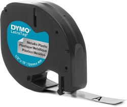 DYMO LetraTag Metalik Gri Şerit 59429 (12mm x 4 metre) 