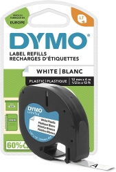 DYMO LetraTag Plastik Beyaz Şerit 59422 (12mm x 4 metre) - 2