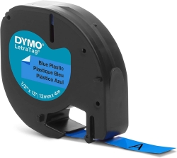 DYMO LetraTag Plastik Etiket Şerit Mavi 59426 (12mm x 4 metre) 