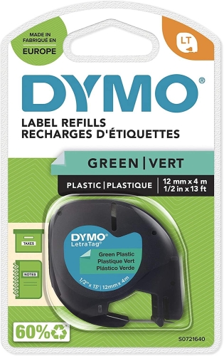 DYMO LetraTag Plastik Etiket Şerit Yeşil 59425 (12mm x 4 metre) - 2