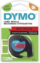 DYMO LetraTag Plastik Kırmızı Şerit 59424 (12mm x 4 metre) - Thumbnail
