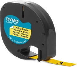 DYMO LetraTag Plastik Sarı Şerit 59423 (12mm x 4 metre)