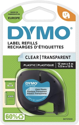 DYMO LetraTag Şeffaf Plastik Şerit 12268 (12mm x 4 metre) - 2