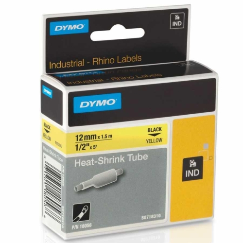 DYMO Rhino Pro Isıyla Küçülen Şerit 12mm x 1,5m Sarı/Siyah (18056) - 1