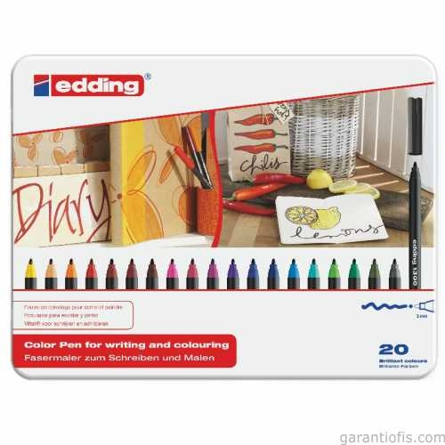 Edding 1300 Keçeli Grafik Kalemi (20 li Metal Kutu) - 1
