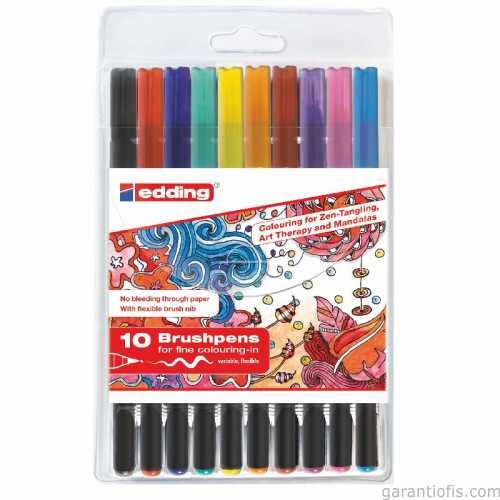 Edding 1340 Fırça Uçlu Keçeli Kalem (10 lu Kutu) - 1