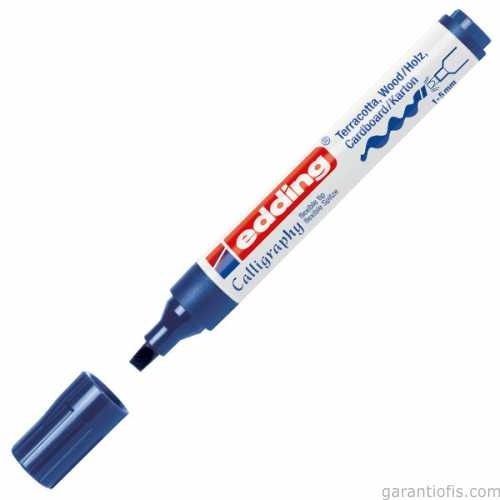 Edding 1455 Esnek Uçlu Çelik Mavisi Kaligrafi Markörü - 1