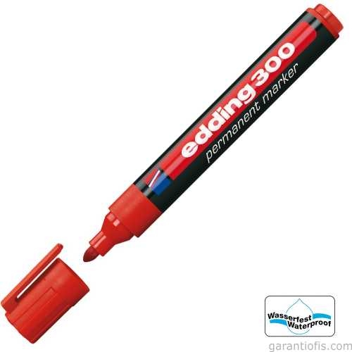 Edding 300 Yuvarlak Uçlu Kırmızı Silinmeyen Permanent Markör - 1
