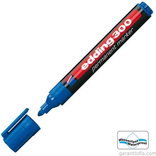 Edding 300 Yuvarlak Uçlu Mavi Silinmeyen Permanent Markör - 1