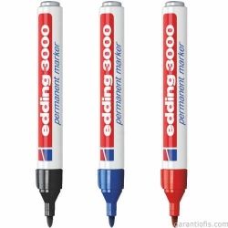 Edding 3000 Kırmızı Permanent Marker Endüstriyel Kalem - 2