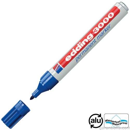 Edding 3000 Mavi Permanent Marker Endüstriyel Kalem - 1