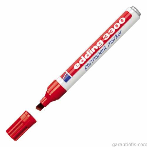 Edding 3300 Kesik Uçlu Kırmızı Permanent Marker Kalem